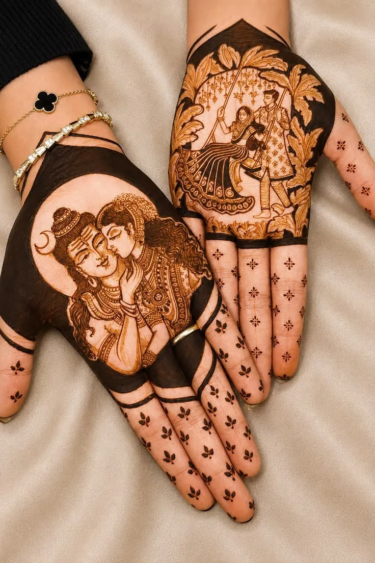Intricate bridal hands mehandi design 14