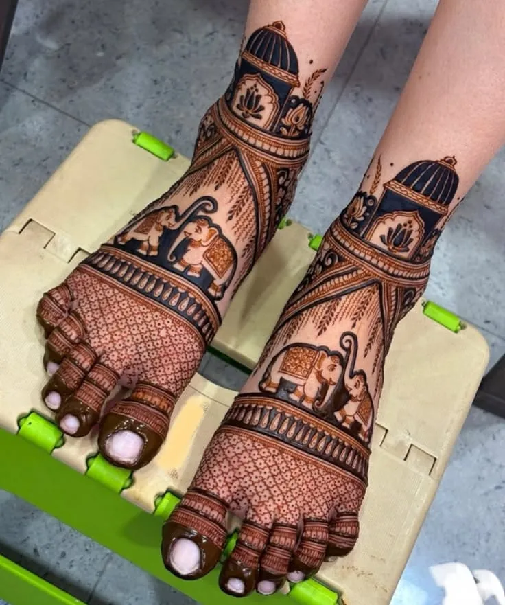 Beautiful feet mehandi design 3