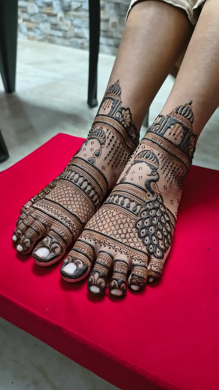 Beautiful feet mehandi design 7