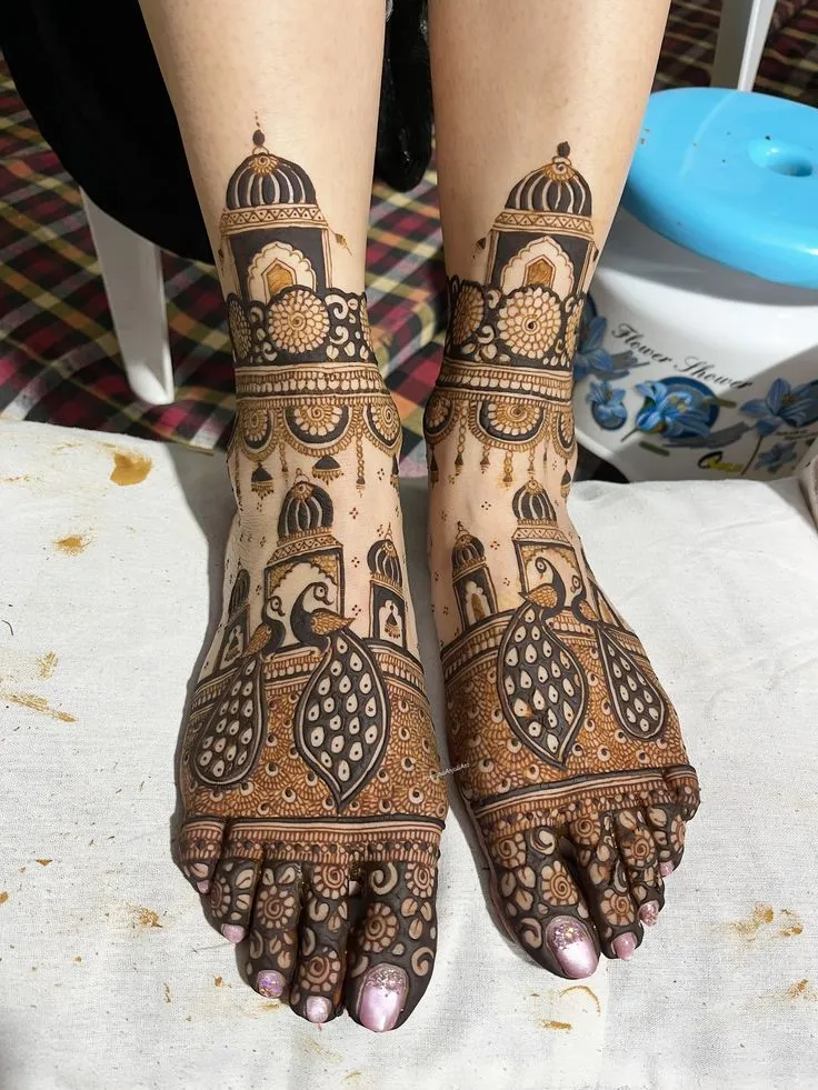 Beautiful feet mehandi design 9